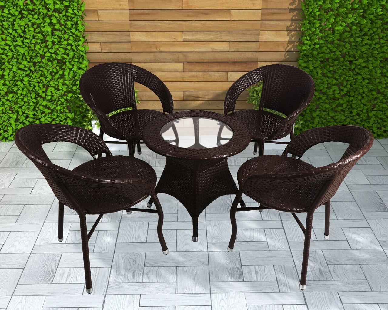 0-brown-4-0-cane-560-patio-seating-chair-and-table-set-outdoor-original-imah3adahjvz7asx Furnspace Cane Table & Chair Set (Finish Color - White, DIY(Do-It...more