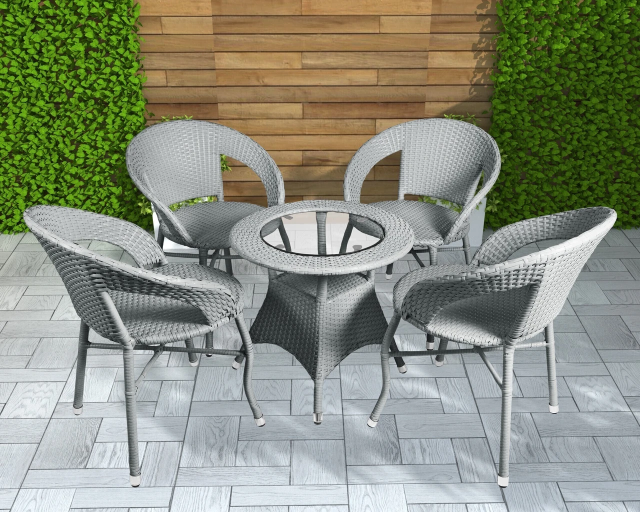 0-na-4-0-cane-560-olf-patio-4str-grey-grey-furnspace-790-grey-original-imah47vxxvn9qyzg Furnspace Cane Table & Chair Set (Finish Color - White, DIY(Do-It...more - Image 4