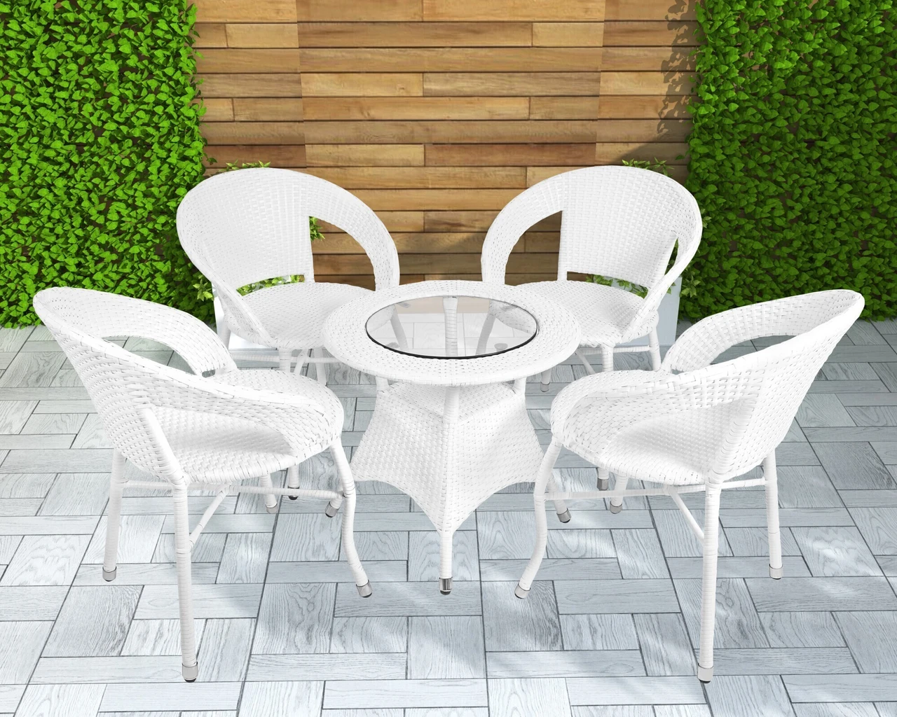 0-na-4-0-cane-560-olf-patio-4str-white-white-furnspace-790-white-original-imah47vygyvngepj Furnspace Cane Table & Chair Set (Finish Color - White, DIY(Do-It...more - Image 2