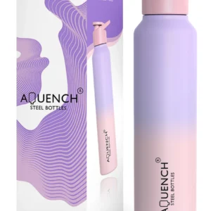 AQUENCH Lean 1 Litre Dual Color Stainless Steel Water Bottle for ...more