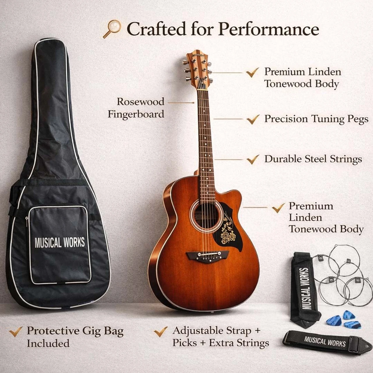 sab-22-musicall-workks-original-imahmfxewjmpg9mw Musicall Workks SAB-22 Acoustic Guitar Tonewood Rosewood Right Hand Orientation (Orange, Red) - Image 3