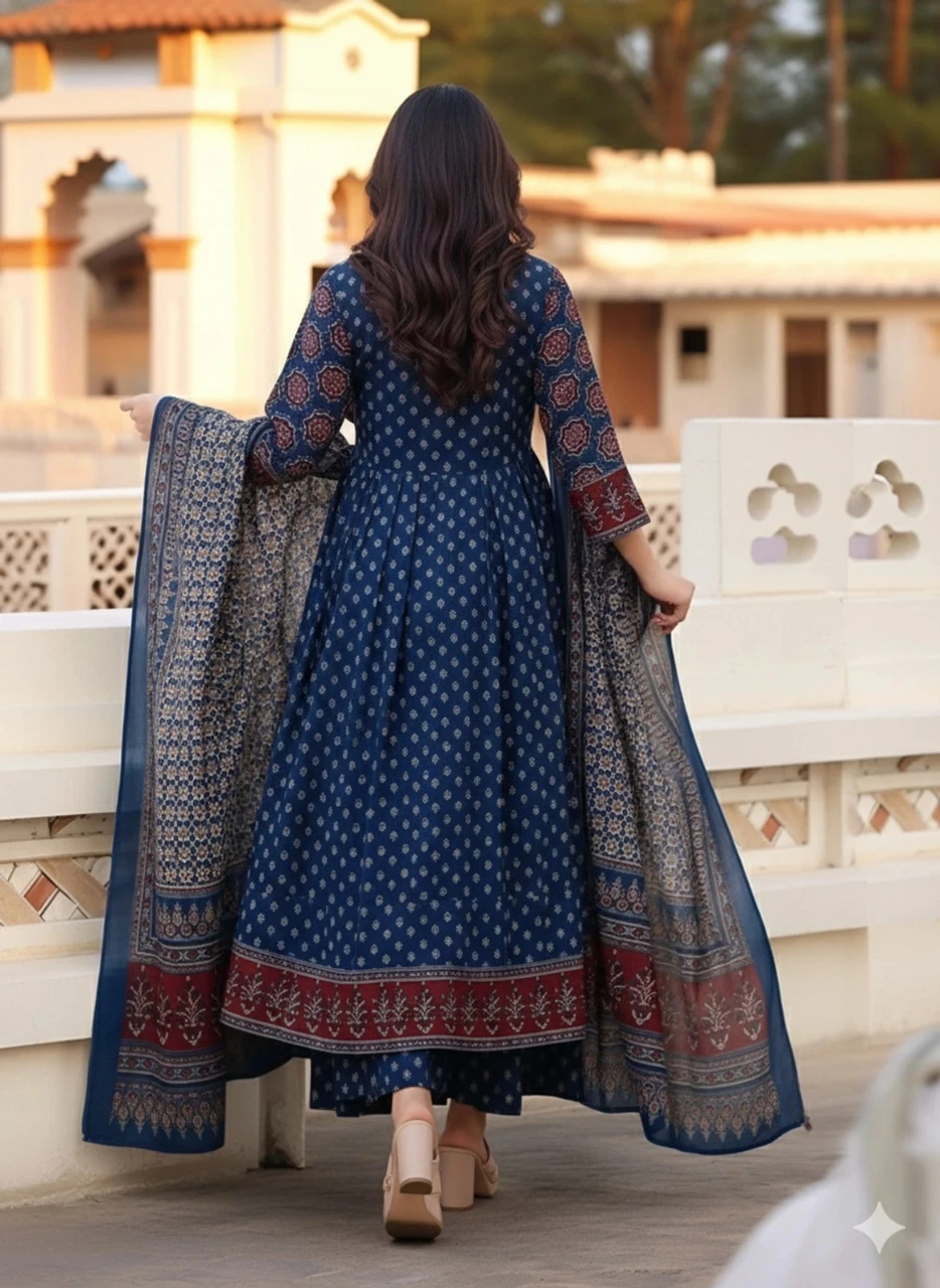 xl-bbp111-pinklabel-original-imahkmtcb5ms4nhv PINKLABEL Women Viscose Rayon Kurta Palazzo Dupatta Set - Image 5