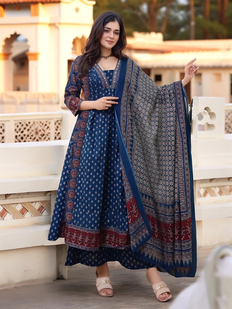 xl-bbp111-pinklabel-original-imahkmtcux9cugvx PINKLABEL Women Viscose Rayon Kurta Palazzo Dupatta Set